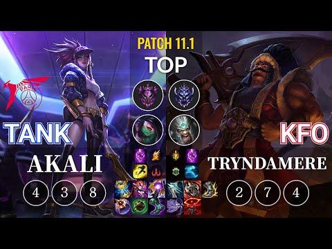 TLN Tank Akali vs kfo Tryndamere Top - KR Patch 11.1