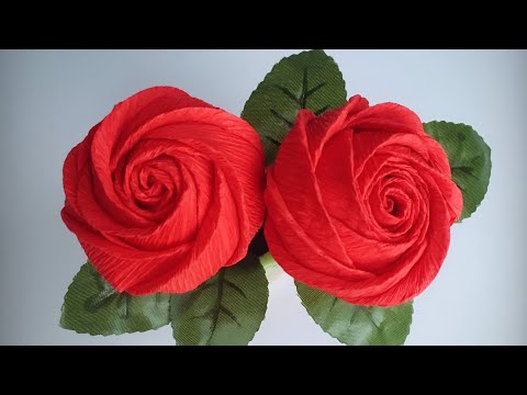 ABC TV | How To Make Rose Paper Flower From Crepe Paper - Origami Craft Tutorial
