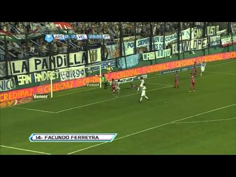 Gol de Ferreyra. Arsenal 0 Vélez 3. Fecha 13. Torneo Inicial 2012. Fútbol Para Todos.