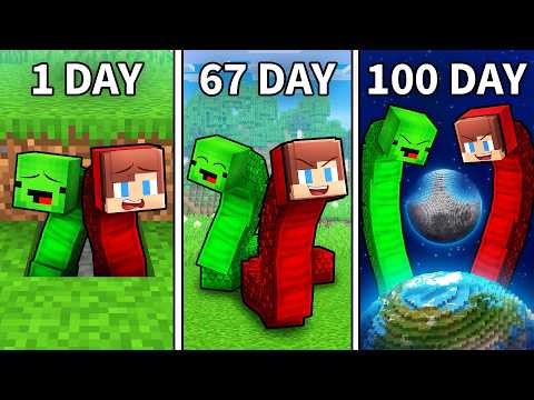 Minecraft Maizen: Mikey and JJ Survive 100 Days as SNAKES