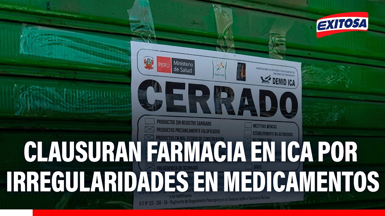 🔴🔵 Clausuran farmacia en Ica que por tener medicamentes sin acreditación de su procedencia