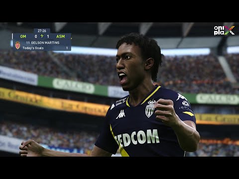 Gelson Martins Lucky Goal PES 2021 Gameplay | Olympique de Marseille vs Monaco Ligue 1 Match