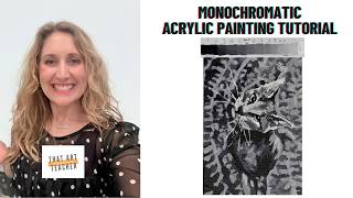 Monochromatic Acrylic Painting Tutorial | Pet Portrait Using Primary Colors and Value Scale