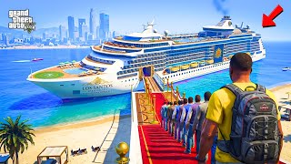 Franklin’s First Experience in Biggest Luxurious Cruise Ship in GTA 5 🚢🔥