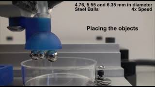 Soft Grippers Using Micro-fibrillar Adhesives for Transfer Printing (three different steel balls)