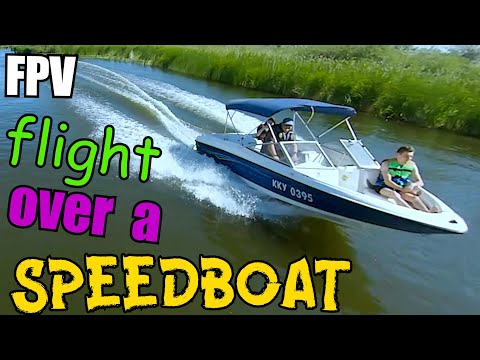 fpv flight over a speedboat