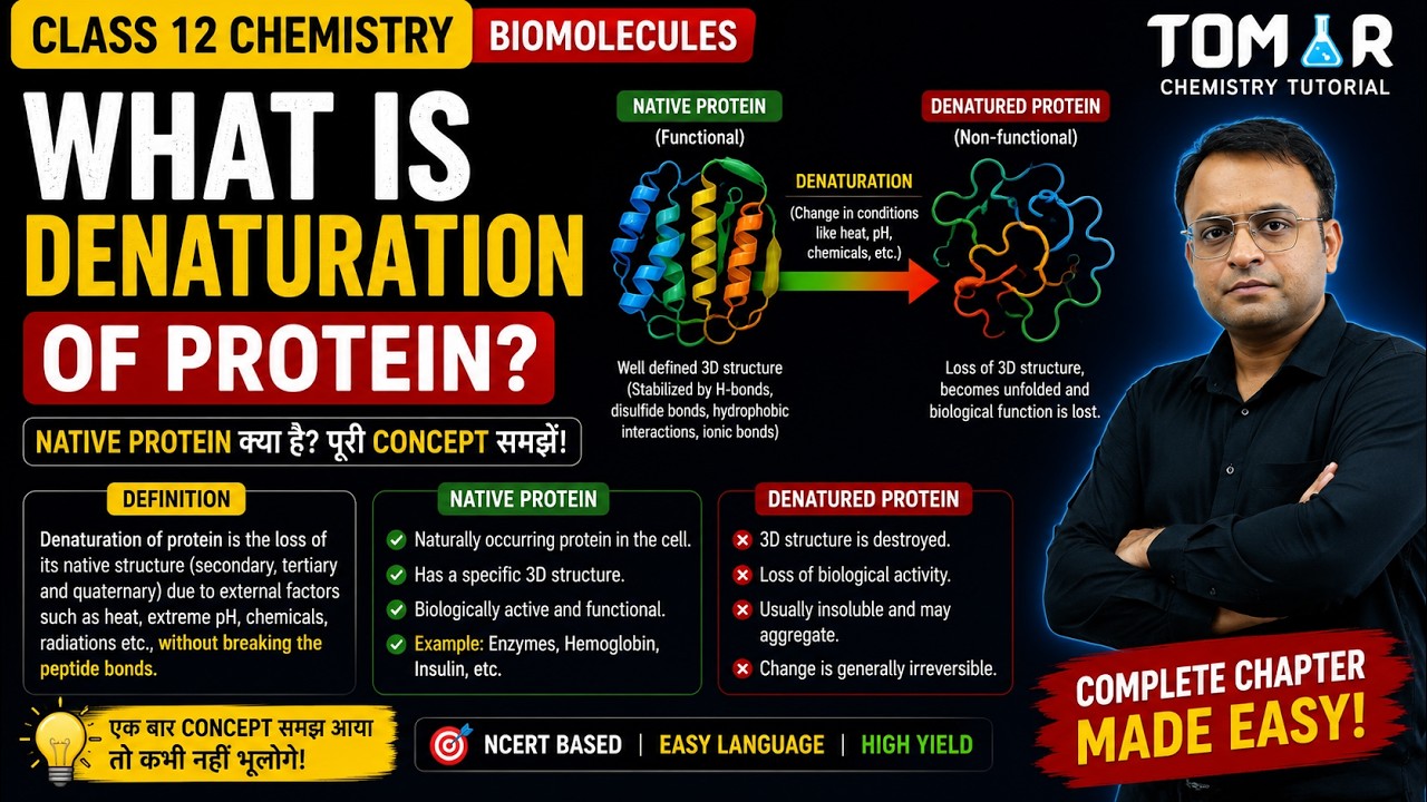 What is denaturation of protein?  /Class 12- Biomolecules / Define native protein?