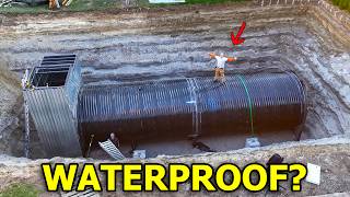 BACKYARD BUNKER PART 5 - WATERPROOFING THE TUBE!