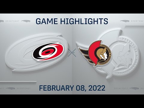 NHL Highlights | Hurricanes vs. Senators - Feb. 8, 2022
