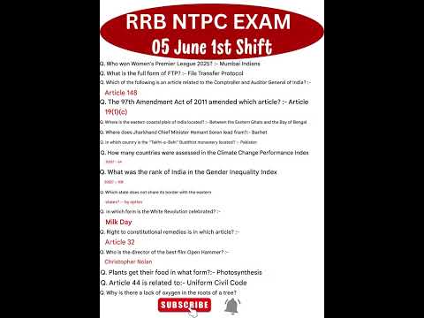 RRB NTPC Exam Analysis 2025 | RRB NTPC 5 June 1st Shift Question Paper |Today RRB NTPC EXAM Analysis