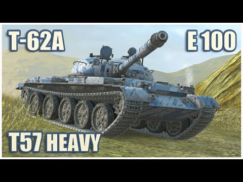 T-62A, T57 Heavy & E 100 • WoT Blitz Gameplay