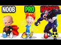 NOOB Vs PRO Vs HACKER In HEROES INC ALL LEVELS
