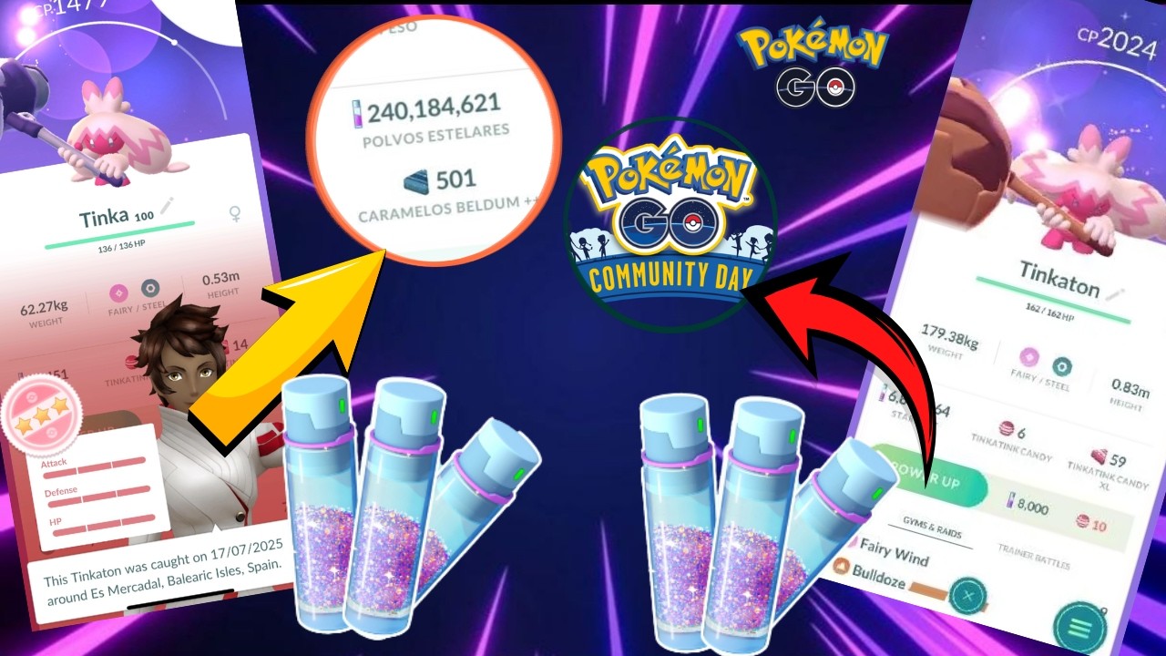 🚨CONSIGUE MUCHO POLVO ESTELAR🚨COMMUNITY DAY TINKATINK BUSQUEMOS 3 SHUNDOS EN DIRECTO POKEMON GO