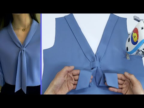 ✅🌺Best Way To Sewing Beautiful Collar V neck in Just...