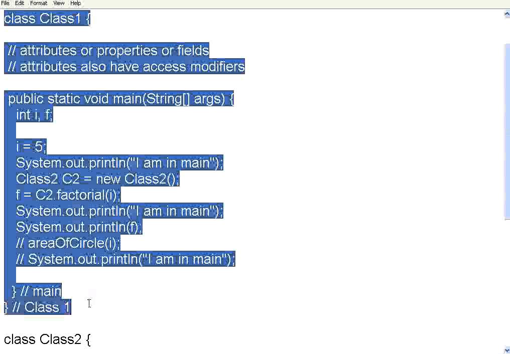 Java Part 9 Classes and Methods