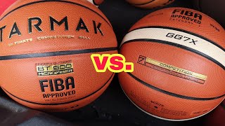 MOLTEN GG7X vs TARMAK BT900 Size, Weight Grip Comparison