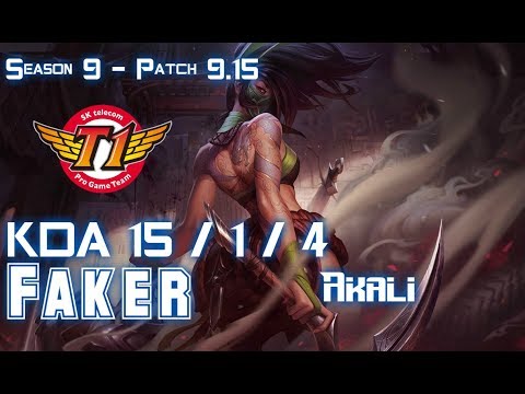 SKT T1 Faker AKALI vs JAYCE Mid - Patch 9.15 KR Ranked