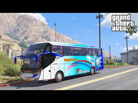 BUS MEGATI TRANS HINO RM 280 ABS LEGACY SR2 XHD MUDIK 2022 - GTA V MOD SIMULATOR BUS INDONESIA