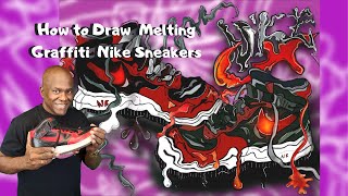 How To Draw Melting Nike Air Force 1 Sneaker Graffiti Style on Ipad Pro using Procreate