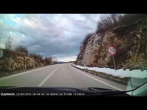 DRIVE #1493: Livno (Bosnia and Herzegovina)-Makarska (Croatia) (timelapse 4x) *Read Description*