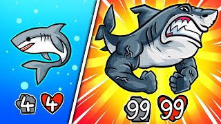 Upgrading an OVERPOWERED SHARK in Super Auto Pets!