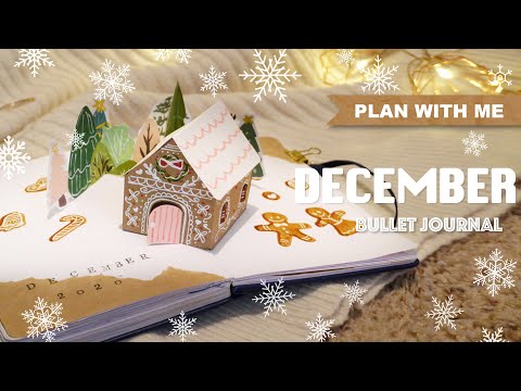[PLAN WITH ME] Christmas/Gingerbread House Bullet Journal | December 2020 | POP-UP CARD TUTORIAL