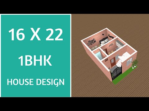 16 x 22 Small House Plan ll 350 Sqft Small Ghar Ka Naksha ll 16 x 22 House Design