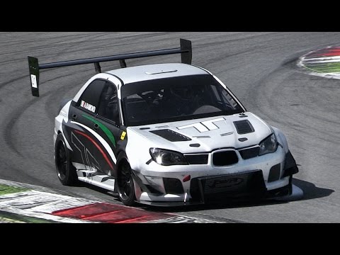 Subaru Impreza WRX STi Time Attack Car In Action On Track