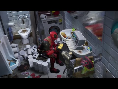 Find Deadpool's toilet plunger and Destroy 3 toilets - Fortnite Deadpool challenges