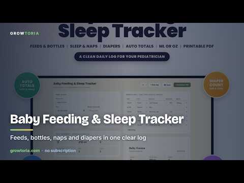 Baby Feeding & Sleep Tracker | Feeds, Bottles, Naps & Diapers