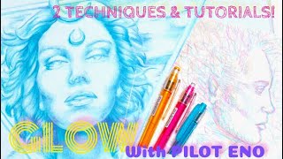 Make Your Sketches GLOW! 2 Tutorial Techniques with Pilot Eno Mechanical COLORED PENCIL #sketching