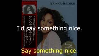 Donna Summer - Say Something Nice LYRICS - SHM "Once Upon A Time" 1977
