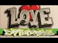 How to draw Graffiti Love 