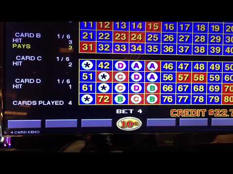 IGT GAMEKING 4 CARD VIDEO KENO 6 SPOT WINNING TRICK