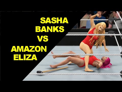 WWE 2K17 Sasha Banks vs Amazon Eliza - Baywatch Match