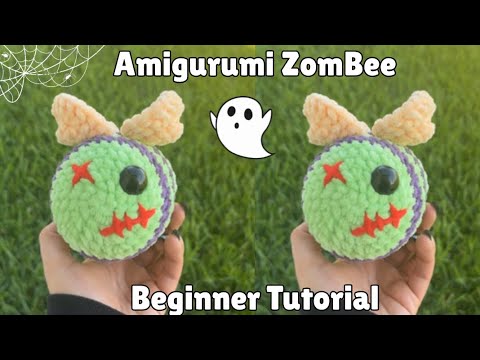 how to crochet a ZOMBEE | beginner amigurumi tutorial | timestamps in description 