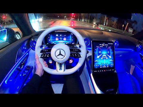 NEW 2022 Mercedes SL V8 AMG FIRST NIGHT DRIVE +SOUND! Interior Exterior Ambiente