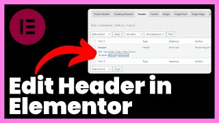 How to Edit Header in Elementor