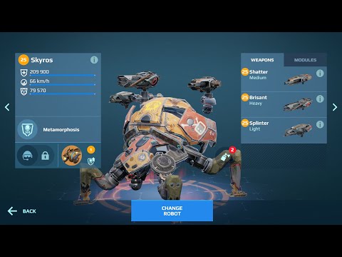 Skyros shatter brisant splinter war robots test server gameplay