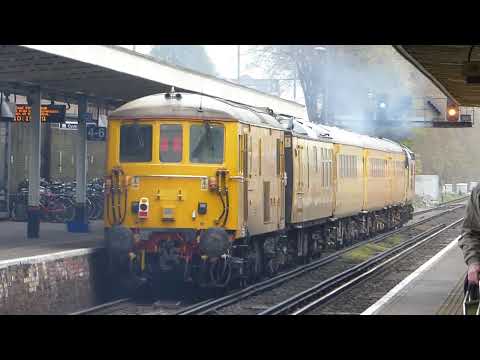 Colas 37219 leads Network Rail 73138 through Woking