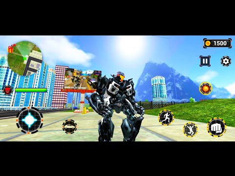 flying ✈️ Grand Police Car Transform Robot Games * Android Gameplay