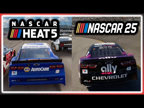NASCAR '25 vs. NASCAR HEAT 5 : GAMEPLAY COMPARISON!