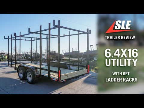 Overview of 6.4x16 Utility Trailer with 6ft Ladder Racks | #lawncare #trailers #sleequipment