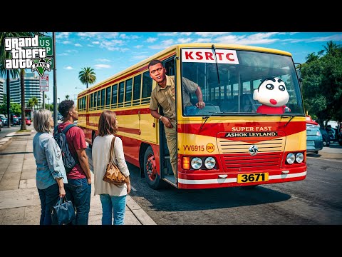 GTA 5: Franklin & Shinchan Become A Ksrtc Bus Driver In Gta 5
