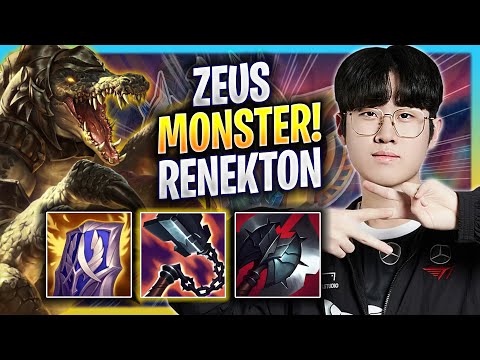 ZEUS IS A MONSTER WITH RENEKTON! - T1 Zeus Plays Renekton TOP vs K'sante! | Bootcamp 2023