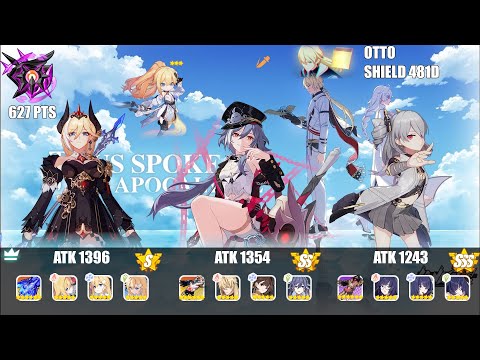 Honkai Impact 3rd : EX Abyss Nirvana 481D : Otto (PHYS) 627 Pts : PE(S0), HoS(SS0), TA(SSS)
