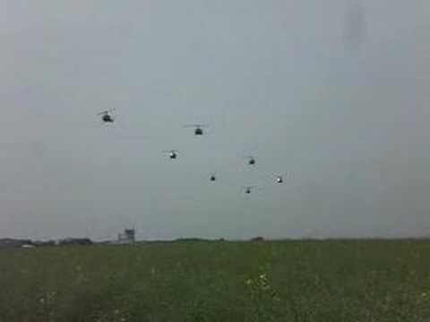Bell UH-1D Huey 7 ship Helicopter Formation
