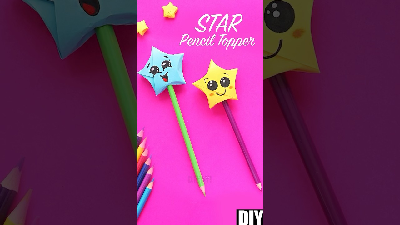 Quick tutorial DIY Star Pencil Topper | Star Pen Decor #papercraft #diy #craft