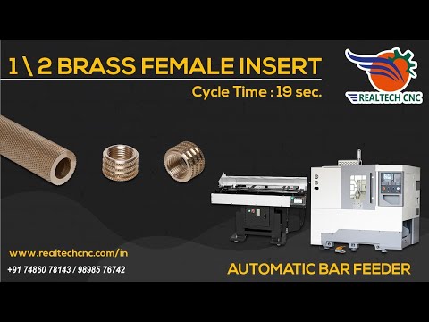 1/2 Brass Female Insert 640 Slant with bar feeder | RealTech CNC Machine  VD-310