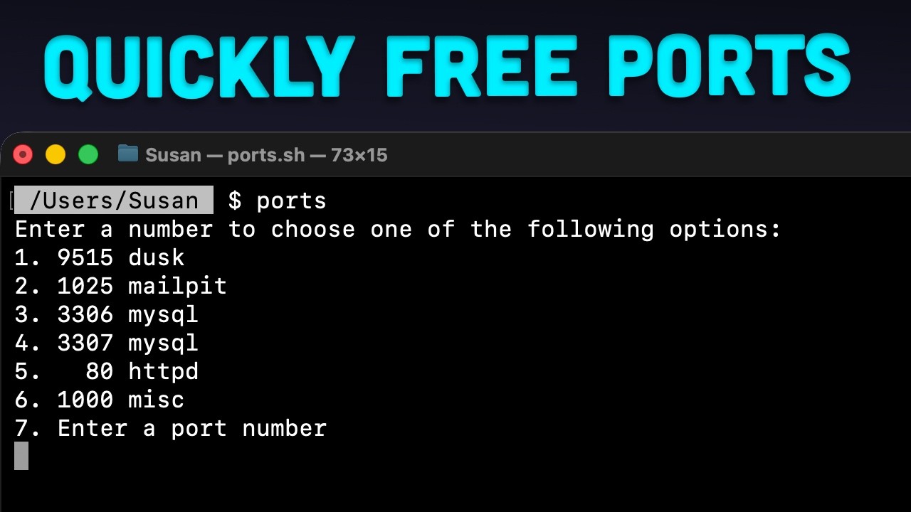 Script to Quickly Free Ports on a Mac